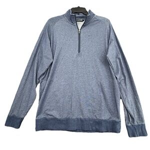 Travis Mathew Mens Medium Blue Cotton Blend 1/4 Zip Golf Sweater‎